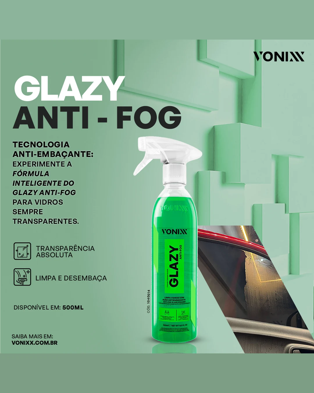 Glazy Anti-Fog — vidros sempre transparentes
