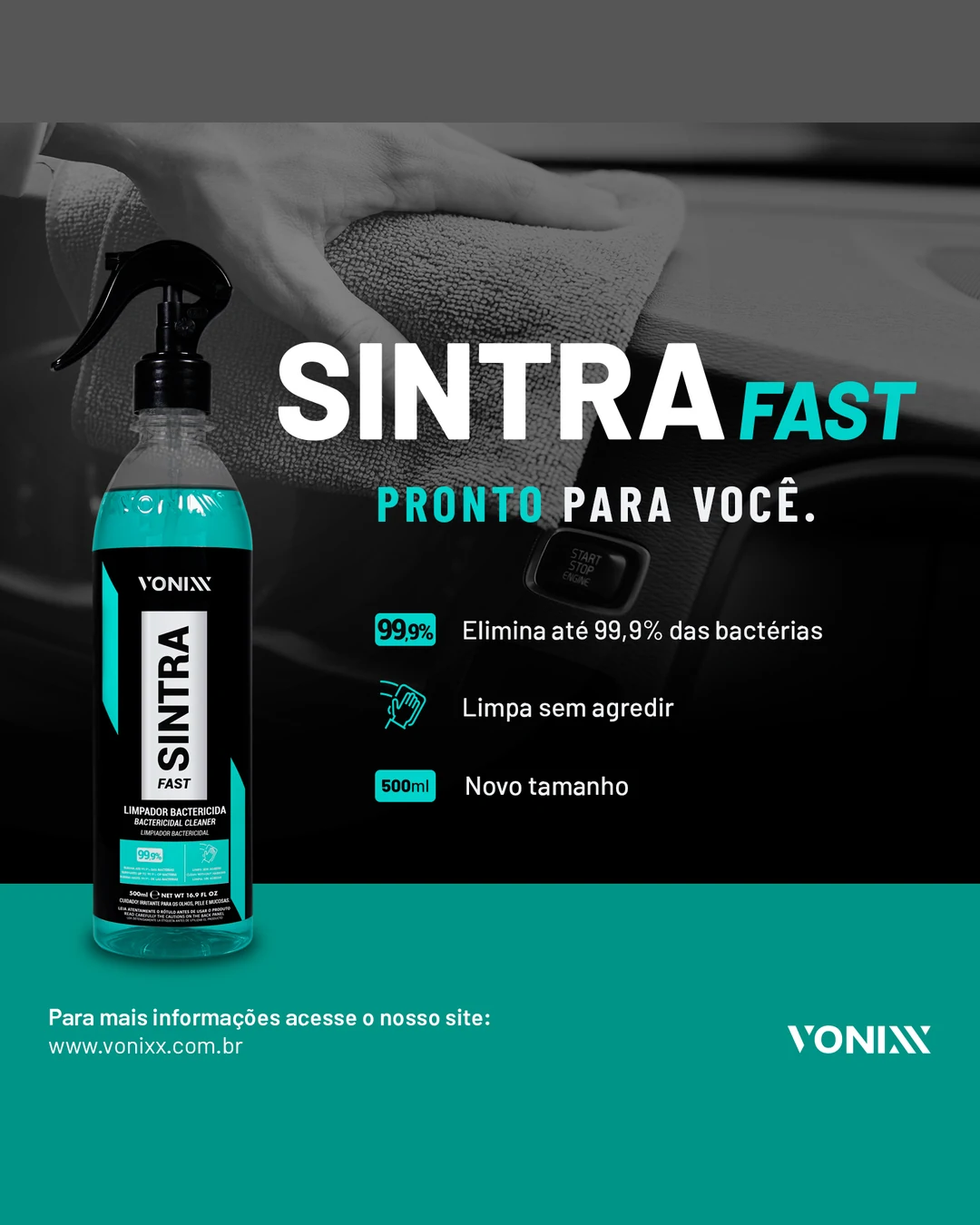 Sintra Fast — elimina 99,9% das bactérias
